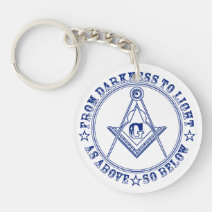 Freemasonry symbol key ring