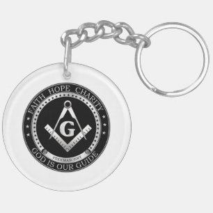 Freemasonry symbol key ring