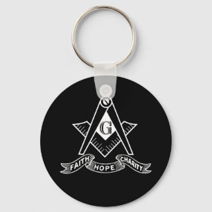 Freemasonry symbol key ring