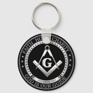 Freemasonry symbol key ring