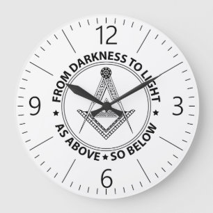 Freemasonry symbol large clock