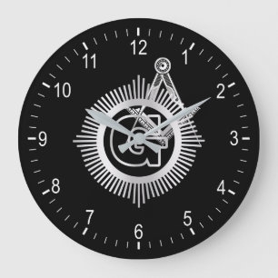 Freemasonry symbol large clock