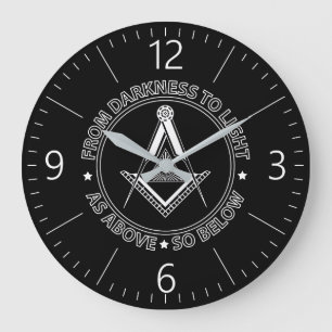 Freemasonry symbol large clock