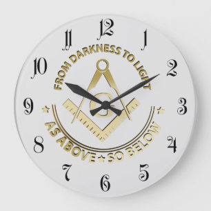 Freemasonry symbol large clock