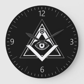 Freemasonry symbol large clock