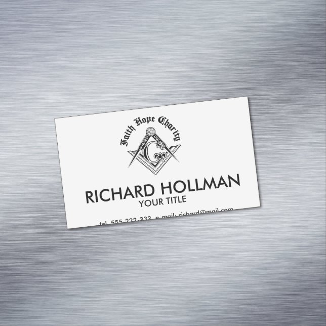 Freemasonry symbol 	Magnetic business card (In Situ)