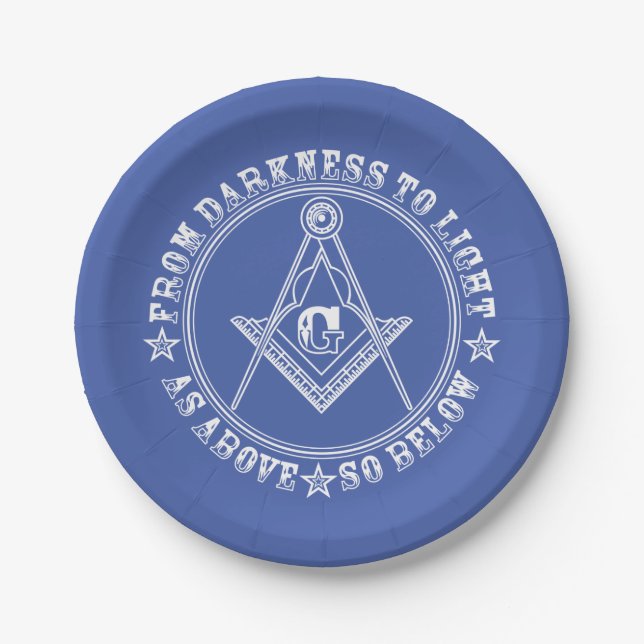 Freemasonry symbol paper plate (Front)