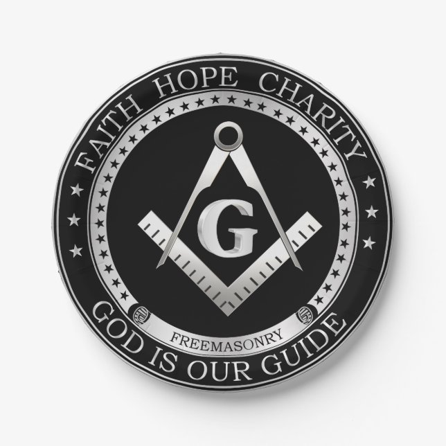 Freemasonry symbol paper plate (Front)