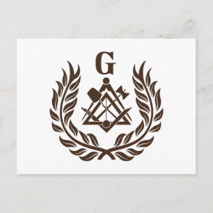Freemasonry symbol postcard