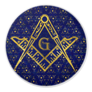 Freemasonry symbol Square and Compasses Ceramic Knob