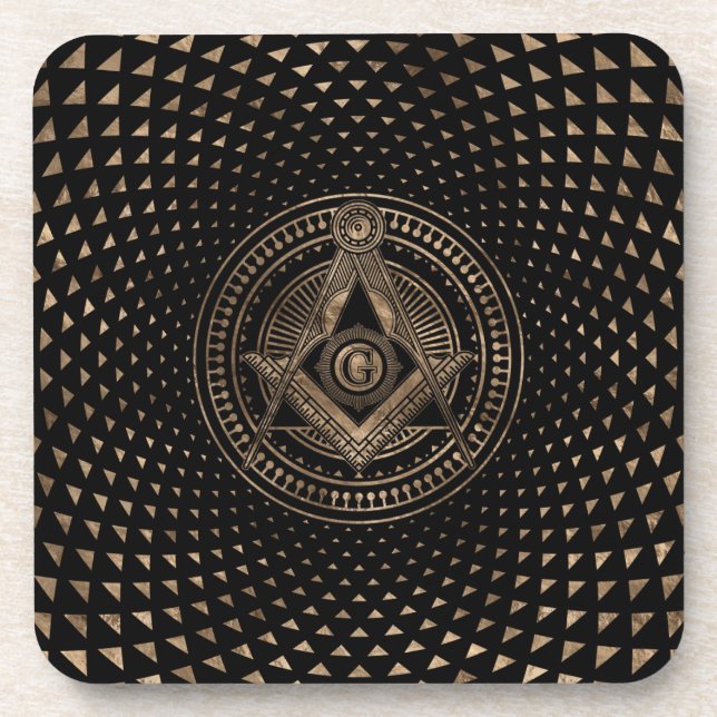 Freemasonry symbol Square and Compasses Coaster (Front)