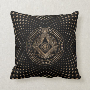 Freemasonry symbol Square and Compasses Cushion