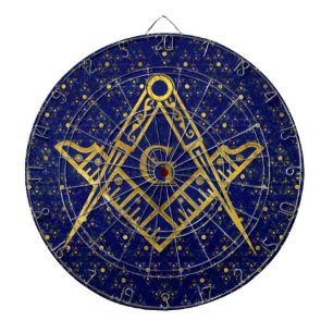 Freemasonry symbol Square and Compasses Dartboard