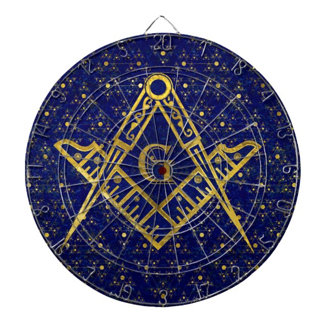 Freemasonry symbol Square and Compasses Dartboard (Front)