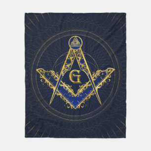 Freemasonry symbol Square and Compasses Fleece Blanket