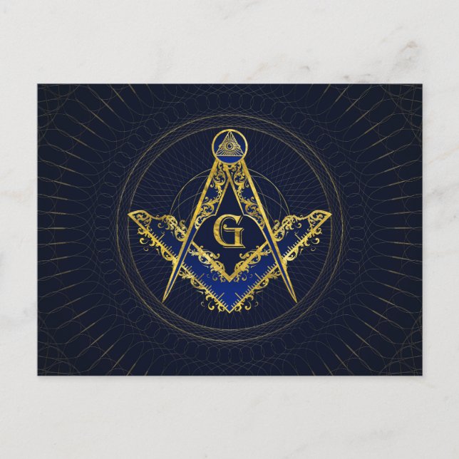 Freemasonry symbol Square and Compasses Postcard (Front)