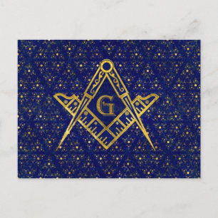 Freemasonry symbol Square and Compasses Postcard