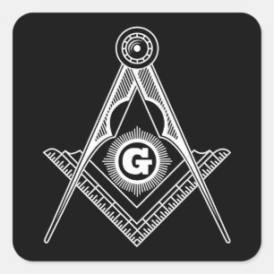 Freemasonry symbol square sticker