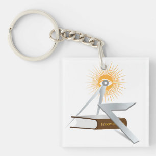 Freemasonry symbols key ring