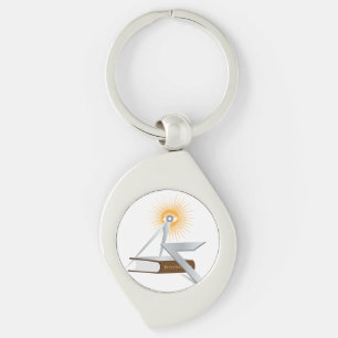 Freemasonry symbols key ring