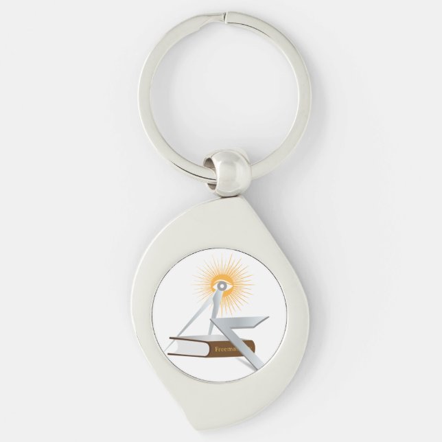 Freemasonry symbols key ring (Front)