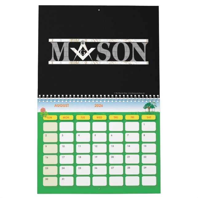 Freemasons Calendar (Aug 2026)