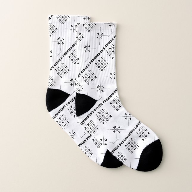 Freemason's Cipher Cryptography Substitution Socks (Pair)