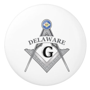 Freemasonsonry lodge of the state of Delaware Ceramic Knob