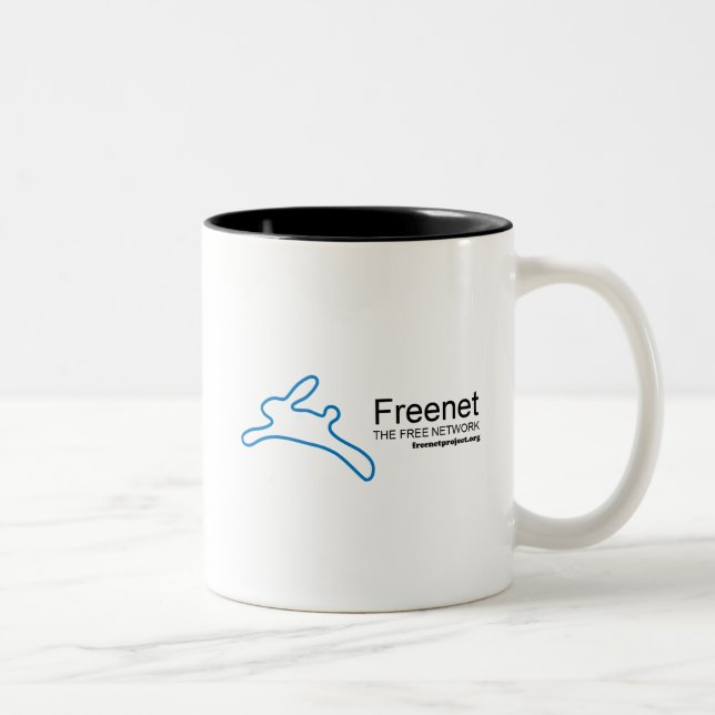 Freenet Bunny and Name Two-Tone Coffee Mug (Right)