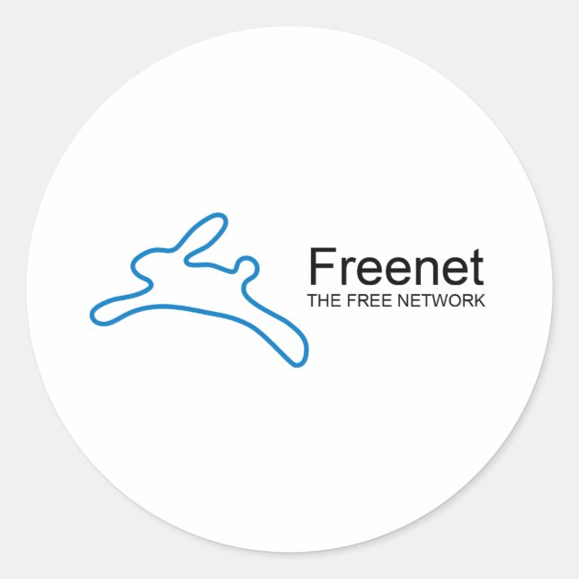 Freenet Bunny Text Classic Round Sticker (Front)