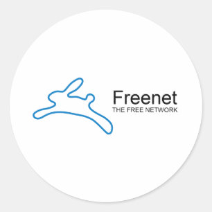 Freenet Bunny Text Classic Round Sticker