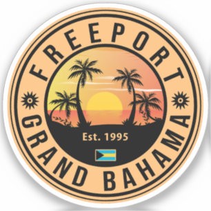 Freeport Bahamas Retro Sunset Souvenirs 60s