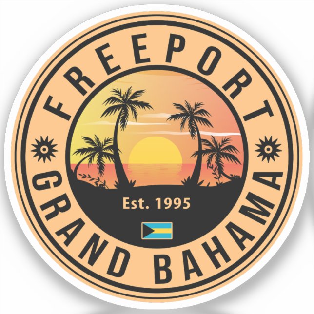Freeport Bahamas Retro Sunset Souvenirs 60s (Front)