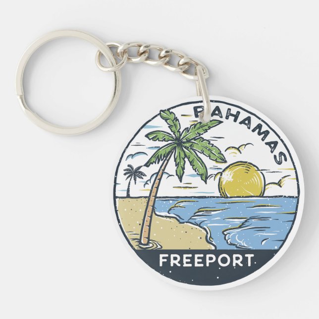 Freeport Bahamas Vintage Key Ring (Front)