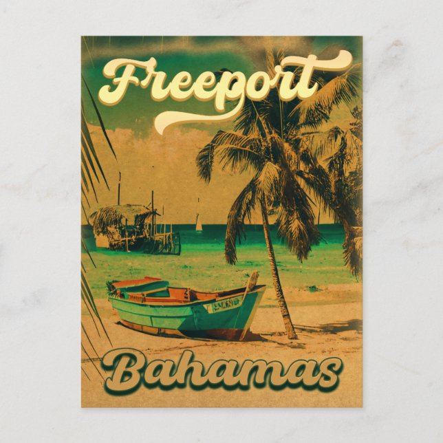 Freeport Bahamas Vintage Souvenirs 80s Postcard (Front)