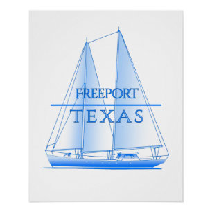 Freeport Coastal Nautical Sailing Sailor Poster