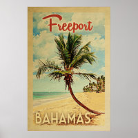 Freeport Palm Tree Vintage Travel