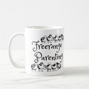Freerange Parenting with Chick Outline Design  Coffee Mug