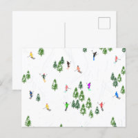 Freeride Alpine Skiers Skiing Illustration Party