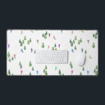 Freeride Alpine Skiers Skiing illustration Ski Desk Mat<br><div class="desc">Cool winter themed skier pattern design with skiers skiing down alpine ski resort slopes among snow covered fir trees in alps. Freeride skiers are wearing colourful vintage retro ski suits, skiing downhill with skis on a white snowy mountain landscape background. Wonderful winter sport fun gift for a skier in your...</div>