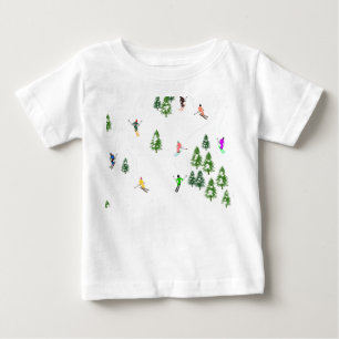 Freeride Alpine Skiers Skiing Ski Skis Art Baby T-Shirt