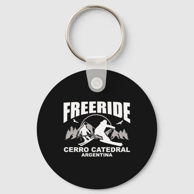 Freeride Skiing Cerro Catedral Argentina  Key Ring (Front)