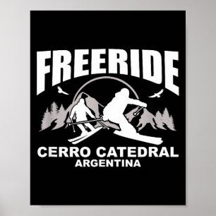 Freeride skiing cerro catedral argentina poster