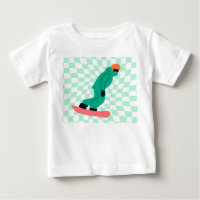 Freeride Snowboarder In Green Suit Chequered