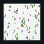 Freeride Snowboarder Snowboarding Illustration<br><div class="desc">Cool whimsical illustration art of colourful snowboarders,  snowboarding downhill in mountains among pine,  spruce,  fir trees on fresh snow powder. Snowboard and xmas outdoor sport in a winter forest. Snowboarder gifts. Snowboarding Christmas decor.</div>
