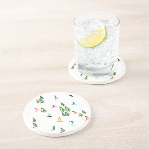 Freeride Snowboarder Snowboarding Illustration   Coaster