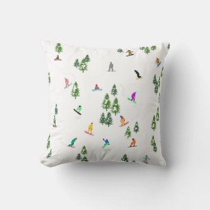Freeride Snowboarder Snowboarding Illustration  Cushion