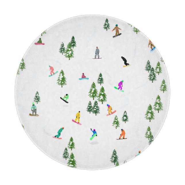 Freeride Snowboarder Snowboarding Illustration   Cutting Board (Front)