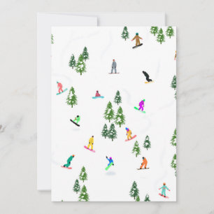 Freeride Snowboarder Snowboarding Illustration Invitation