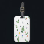 Freeride Snowboarder Snowboarding Illustration    Luggage Tag<br><div class="desc">Cool whimsical illustration art of colourful snowboarders,  snowboarding downhill in mountains among pine,  spruce,  fir trees on fresh snow powder. Snowboard and xmas outdoor sport in a winter forest. Snowboarder gifts. Snowboarding Christmas decor.</div>